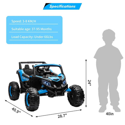 Kids UTV With Remote Control, 24V Ride On Car, Battery Powered Electric Vehicles, Spring Suspension, 200W Motor, Metal Frame