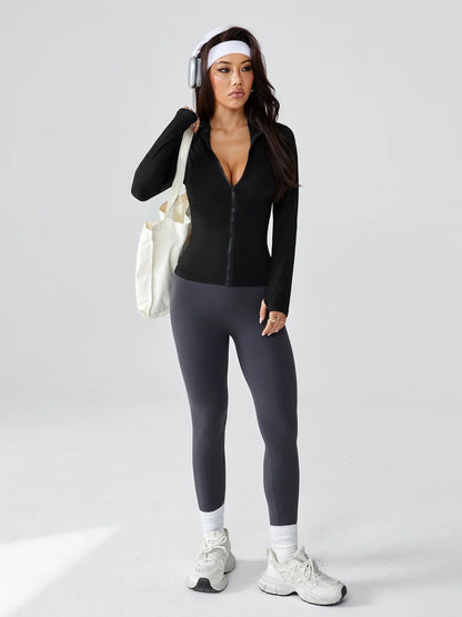 Women's New Slim-Fitting Yoga Jacket - Buttery-Soft Stretch Full-Zip Athletic Cardigan