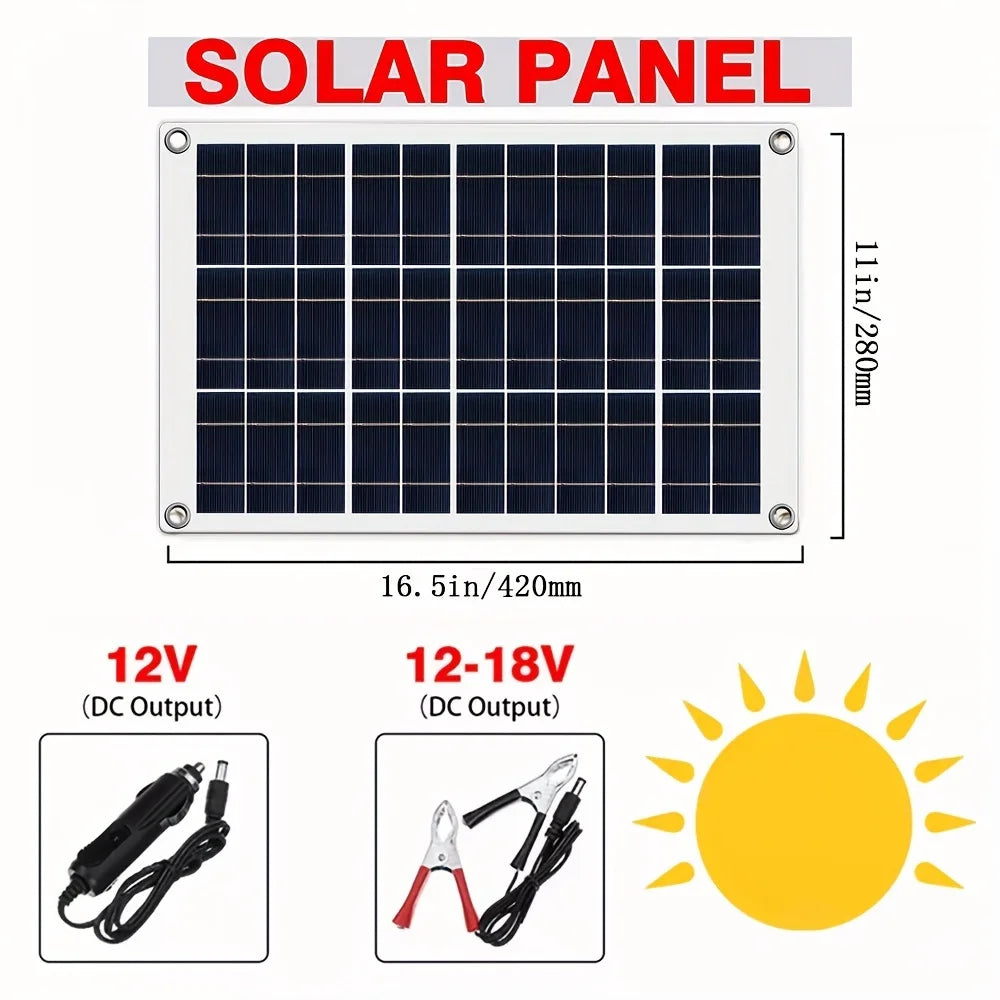 12V high-efficiency polycrystalline silicon solar panel power supply, 30-100A PWM controller, used for outdoor phone charger