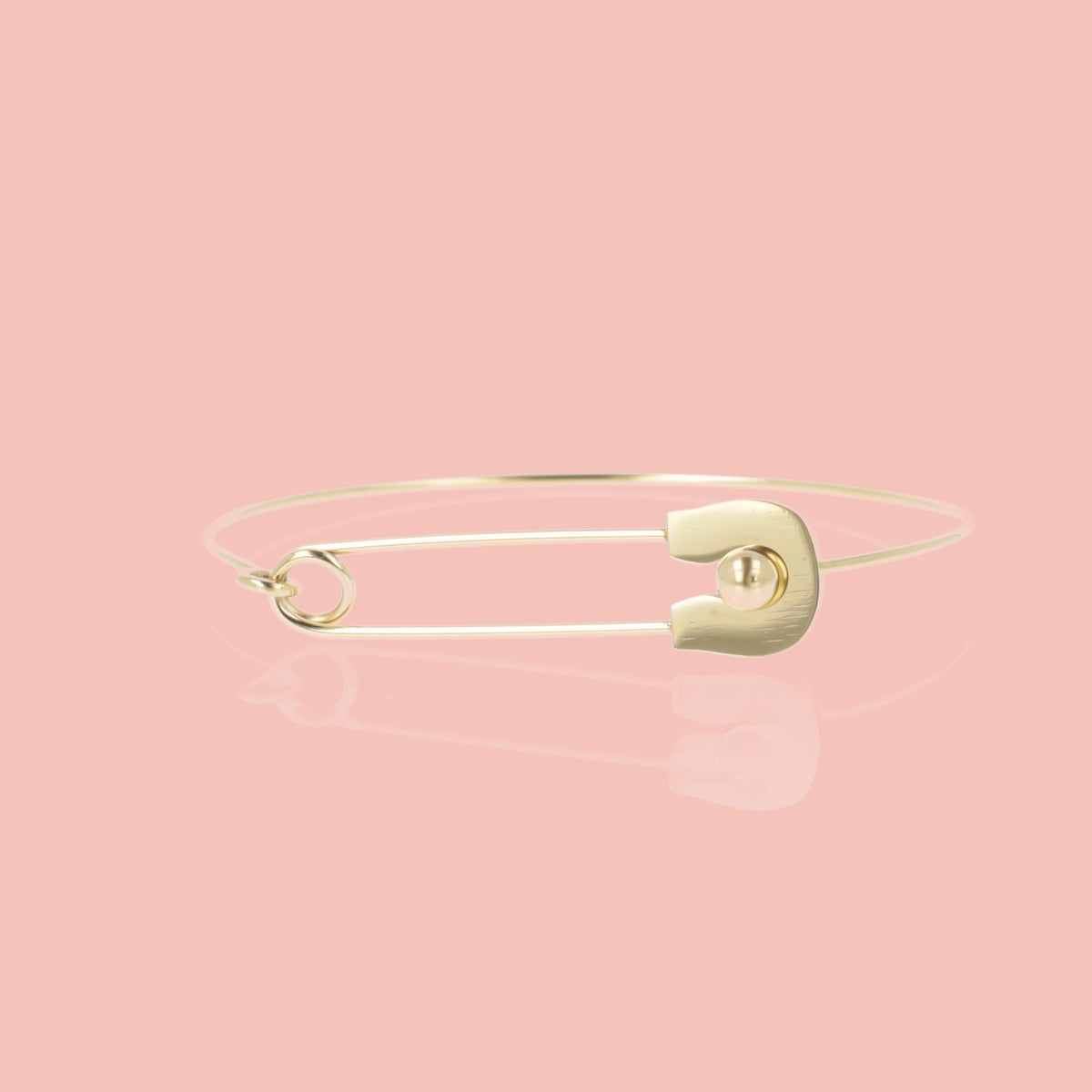 Safety Pin Bangle (Gold Plated)