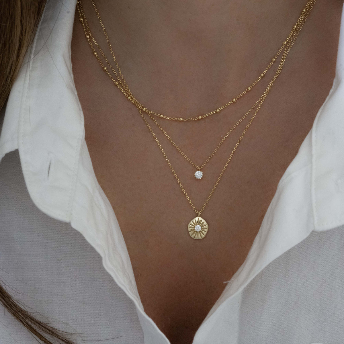 Tiny Bezel Pendant Necklace