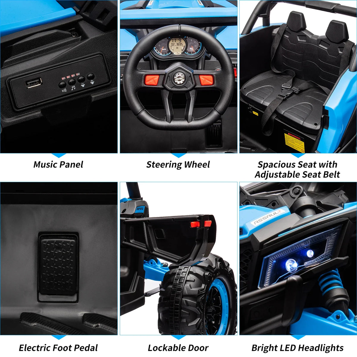 Kids UTV With Remote Control, 24V Ride On Car, Battery Powered Electric Vehicles, Spring Suspension, 200W Motor, Metal Frame