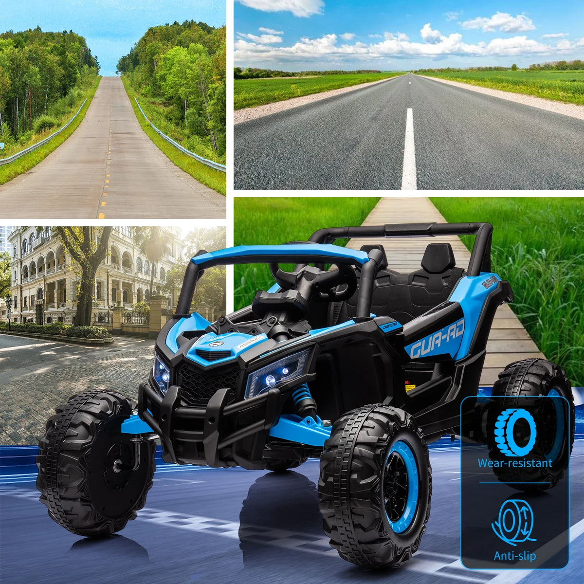 Kids UTV With Remote Control, 24V Ride On Car, Battery Powered Electric Vehicles, Spring Suspension, 200W Motor, Metal Frame