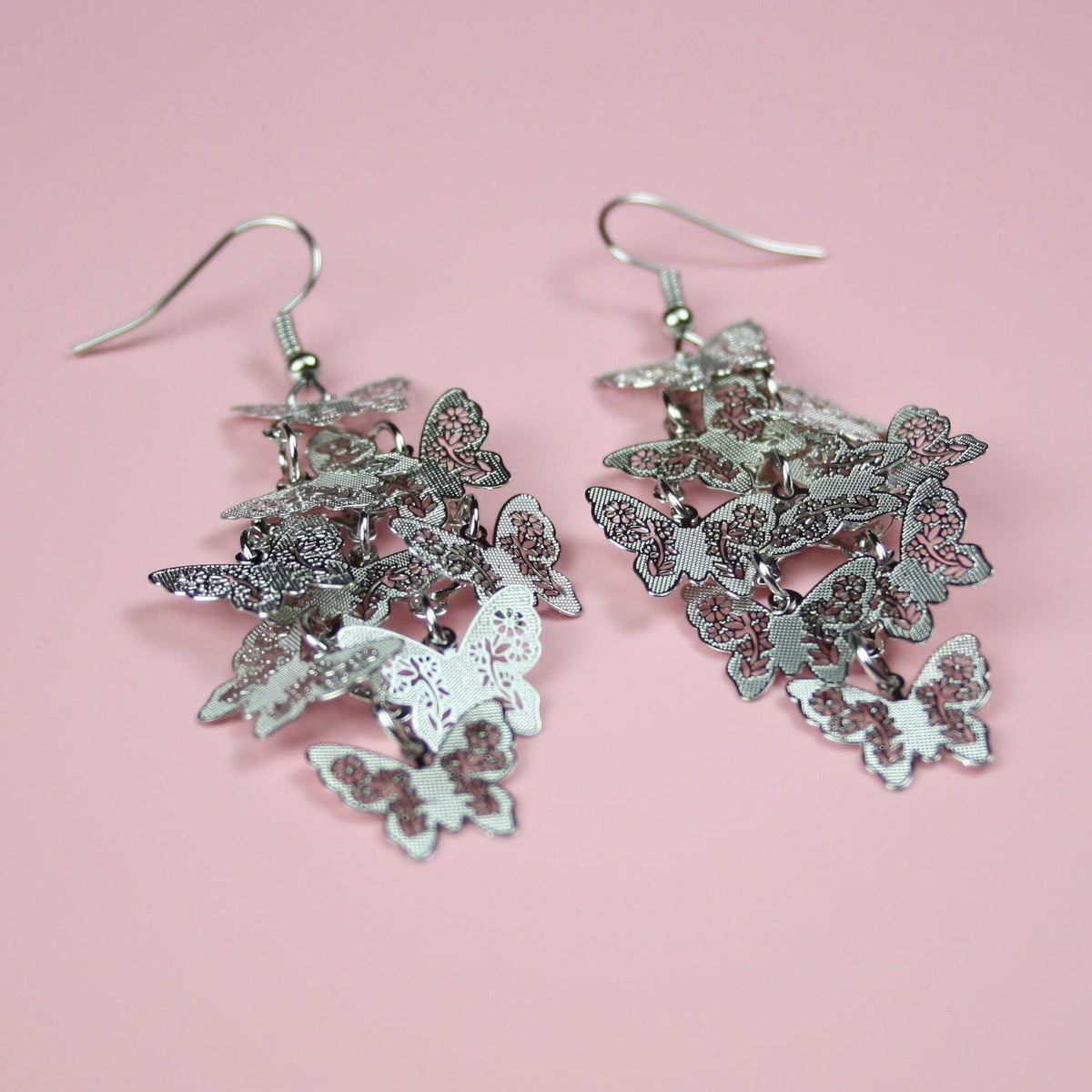 Silver Butterfly Earrings