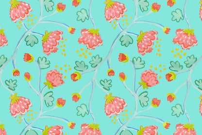 Adriatic Peony Waltz Fabric