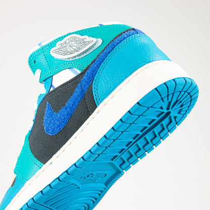 Air Jordan 1 Mid SS (GS) (Anthracite/Glacier Blue)