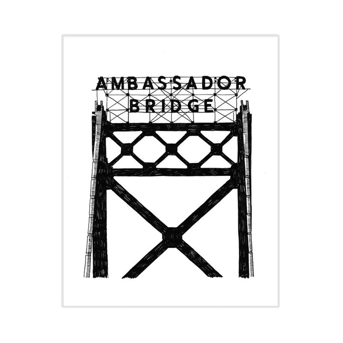 Ambassador Bridge #2 Giclee Print - City Bird
