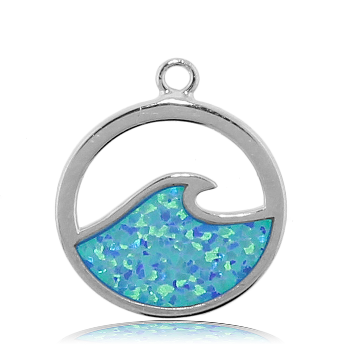 Aqua Amazonite Stone Bracelet with Deep as the Ocean Sterling Silver Charm