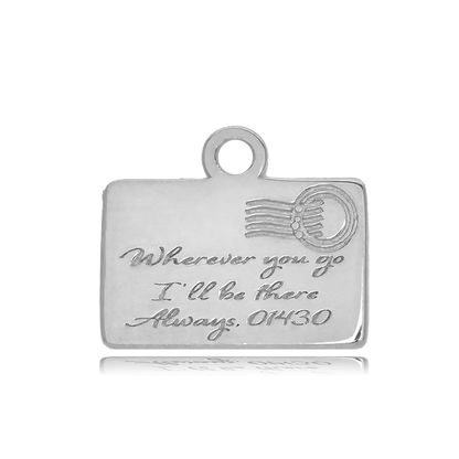 Aqua Amazonite Stone Bracelet with Love Letter Sterling Silver Charm