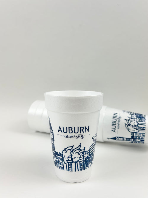 Auburn Skyline Foam Cups Set of 10 Drinkware in at Wrapsody