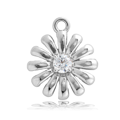 Australian Agate Stone Bracelet with Daisy Sterling Silver Charm