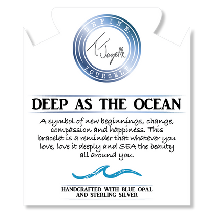 Australian Agate Stone Bracelet with Deep as the Ocean Sterling Silver Charm