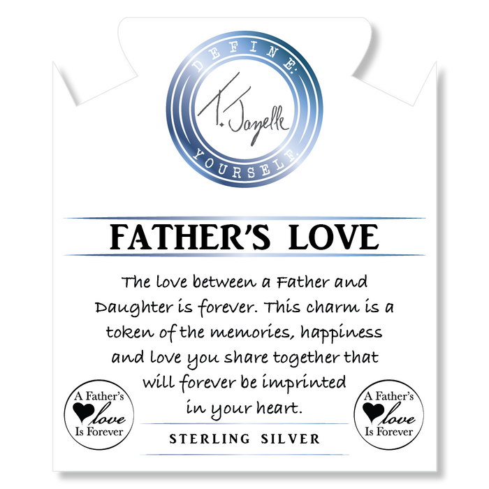 Australian Agate Stone Bracelet with Father's Love Sterling Silver Charm