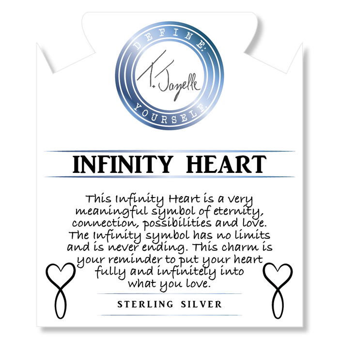 Australian Agate Stone Bracelet with Infinity Heart Sterling Silver Charm