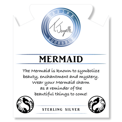 Australian Agate Stone Bracelet with Mermaid Sterling Silver Charm