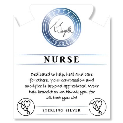Australian Agate Stone Bracelet with Nurse Sterling Silver Charm