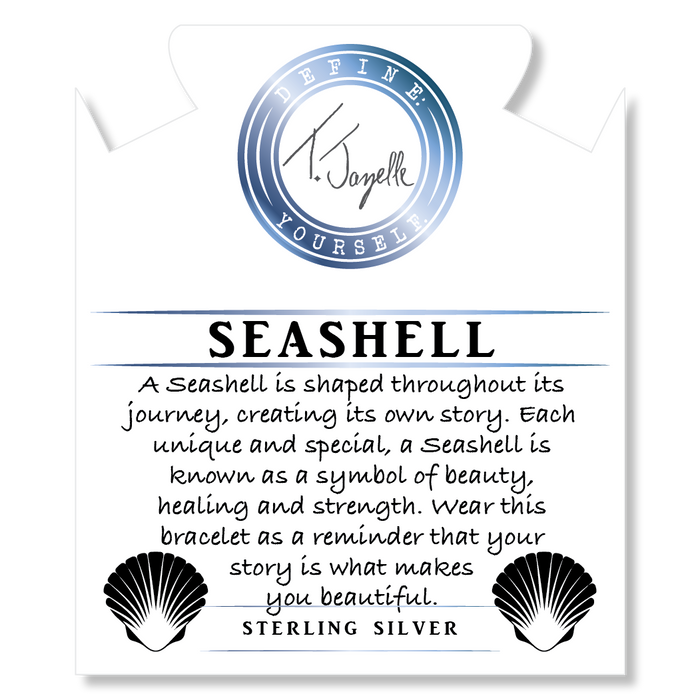Australian Agate Stone Bracelet with Seashell Sterling Silver Charm