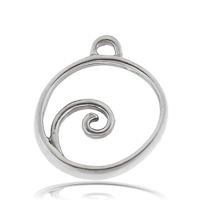 Australian Agate Stone Bracelet with Wave Sterling Silver Charm