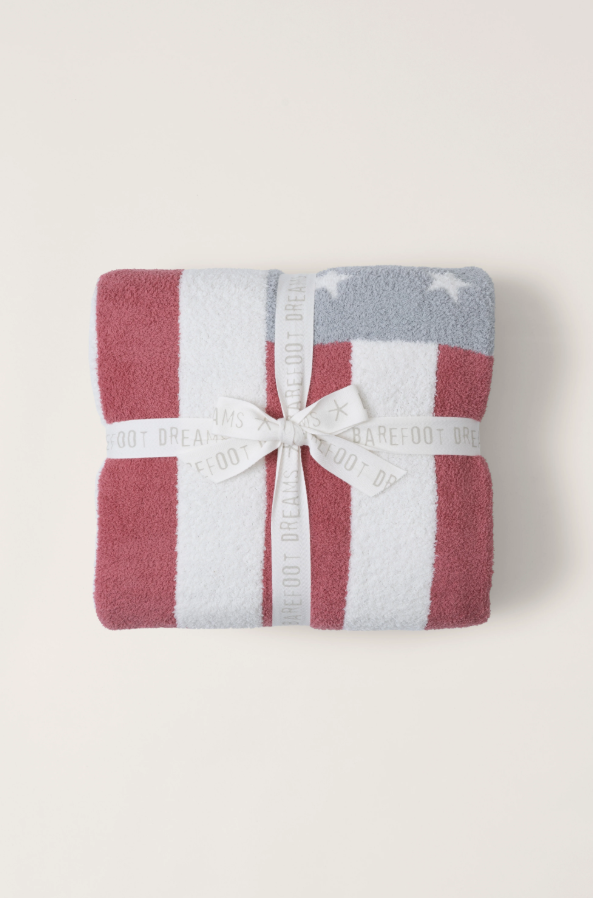 Barefoot Dreams American Flag Moonwater Blanket Blankets & Throws in at Wrapsody