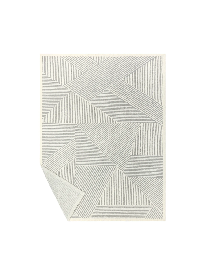 Barefoot Dreams Mixed Stripe Cream/Moonwater Throw Blankets & Throws in at Wrapsody