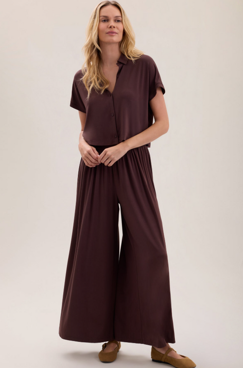 Barefoot Dreams PJ Jersey Set - Umber Loungewear in S at Wrapsody