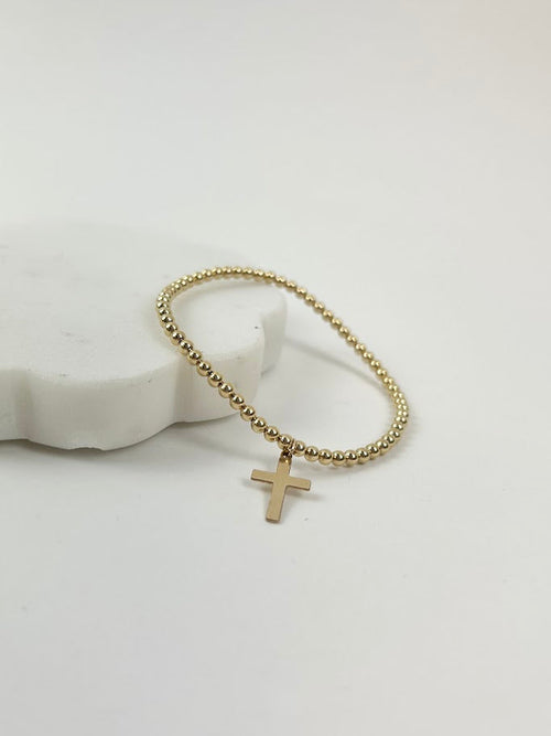 Beaded Blondes Cross Charm Bracelet Bracelets in at Wrapsody
