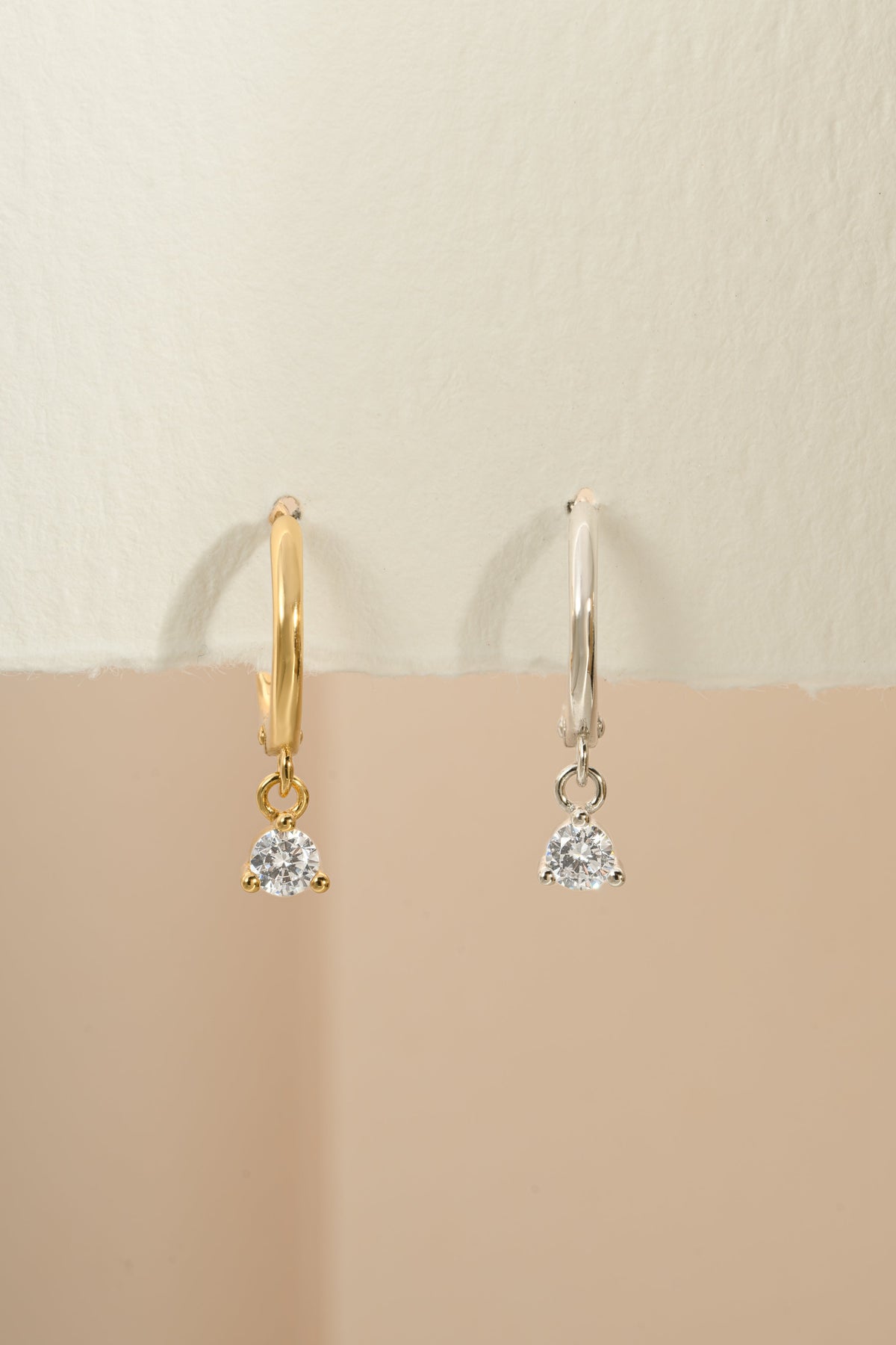 Bezel Charm Huggies