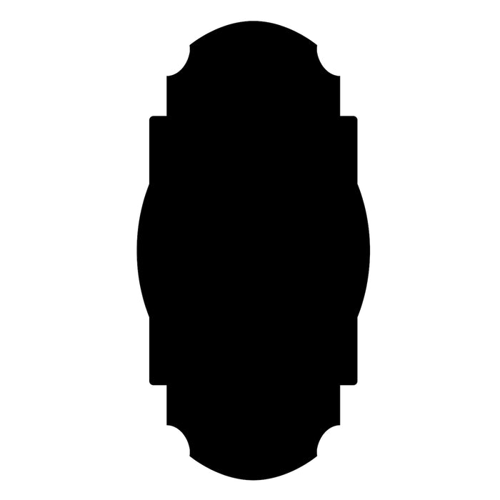 A die-cut paper Black Frame Table Accent with the silhouette of a classical mirror.