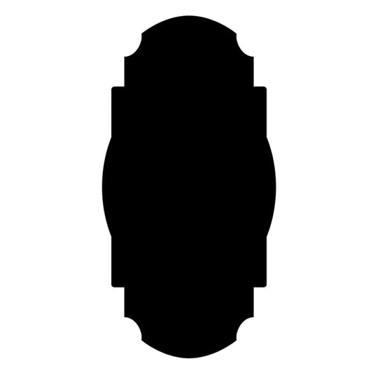 A die-cut paper Black Frame Table Accent with the silhouette of a classical mirror.