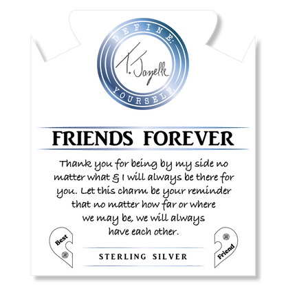 Blue Quartzite Stone Bracelet with Forever Friends Sterling Silver Charm