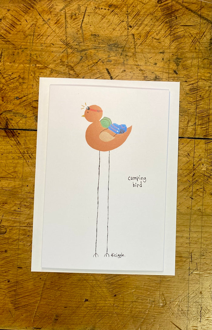 Camping Bird Greeting Card - 4x6