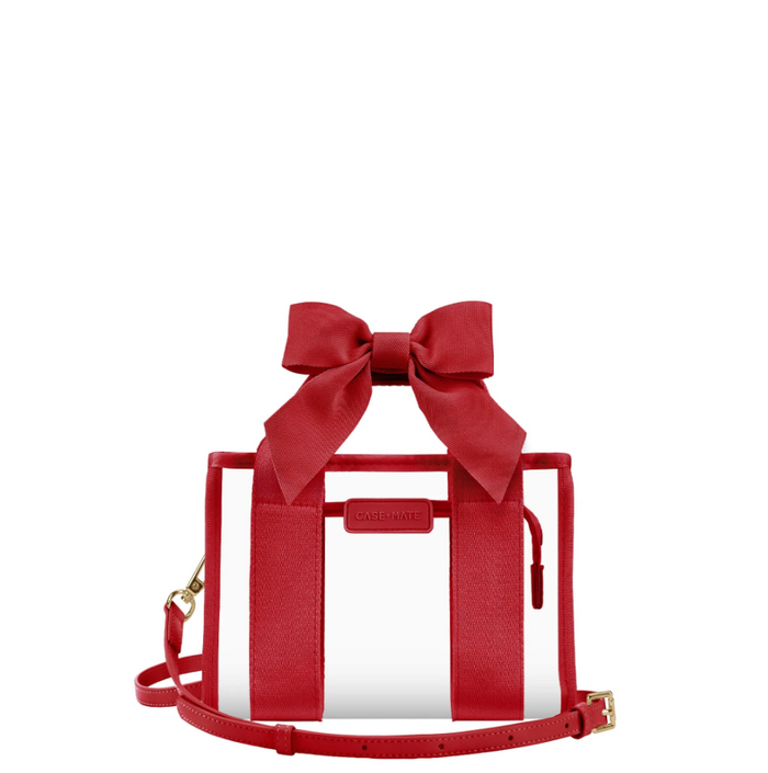 Case Mate Jelly Stadium Bag in Varsity Red Bow Handbags in at Wrapsody