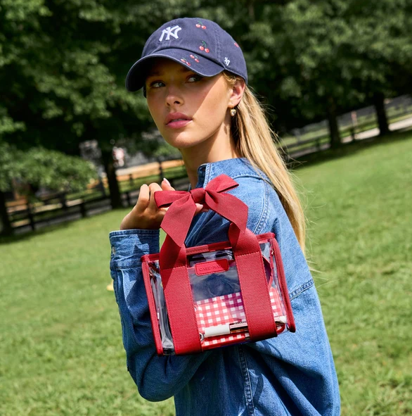 Case Mate Jelly Stadium Bag in Varsity Red Bow Handbags in at Wrapsody