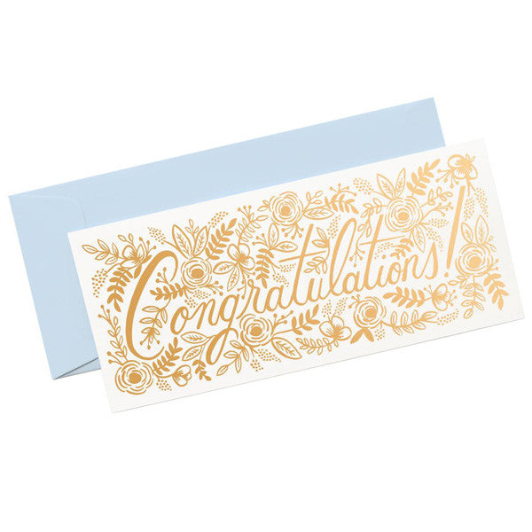Champagne Floral Congrats Card - City Bird