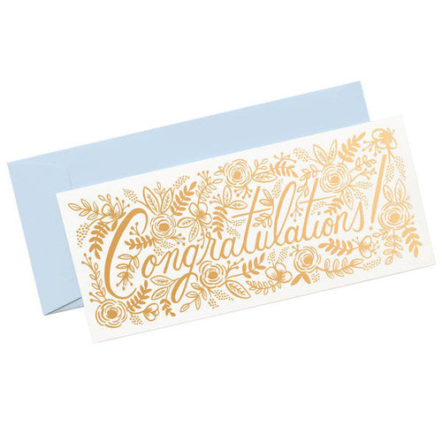 Champagne Floral Congrats Card - City Bird