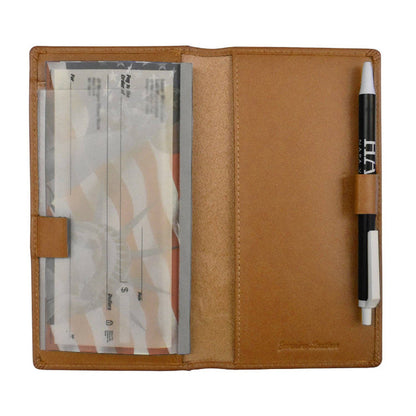 Checkbook Cover - Antique Saddle