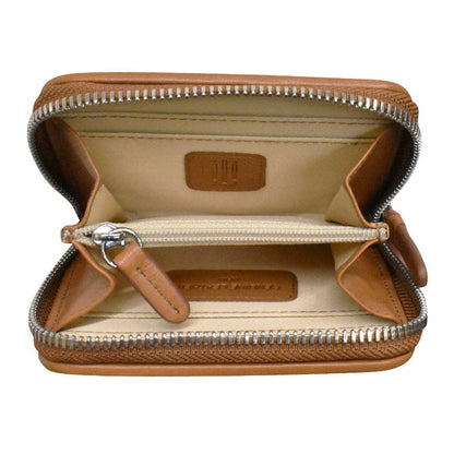 Checkerboard Zip Around Wallet - Antique Saddle/Stone