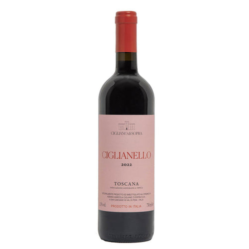 Red wine bottle, Ciglianello 2022 Toscana label