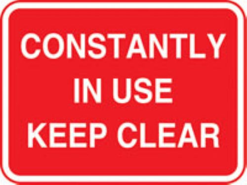 constantly in use keep clear with channel