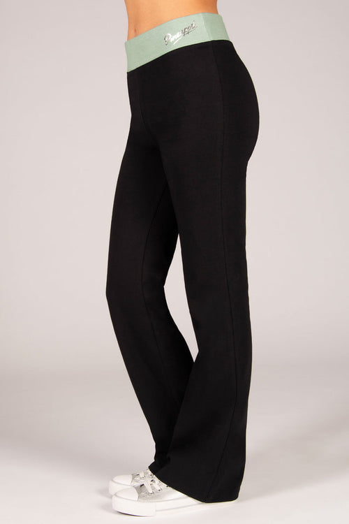 Contrast Band Bootcut Jersey Trousers