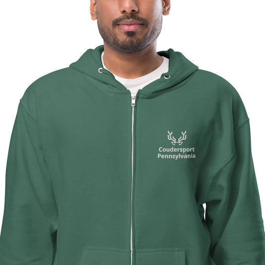 Coudersport PA Unisex Fleece Zip Up Hoodie