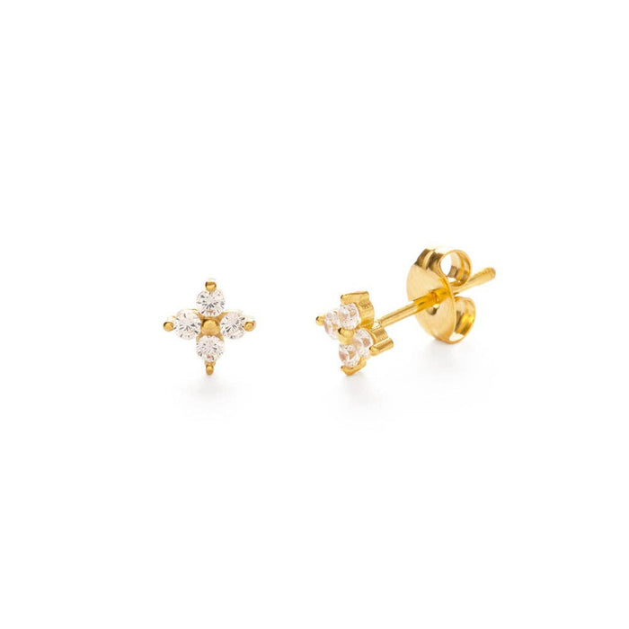 Crystal Flower Stud Earrings