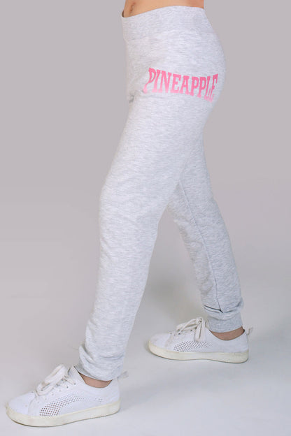 Girl wearing Pineapple grey Cuff Joggers