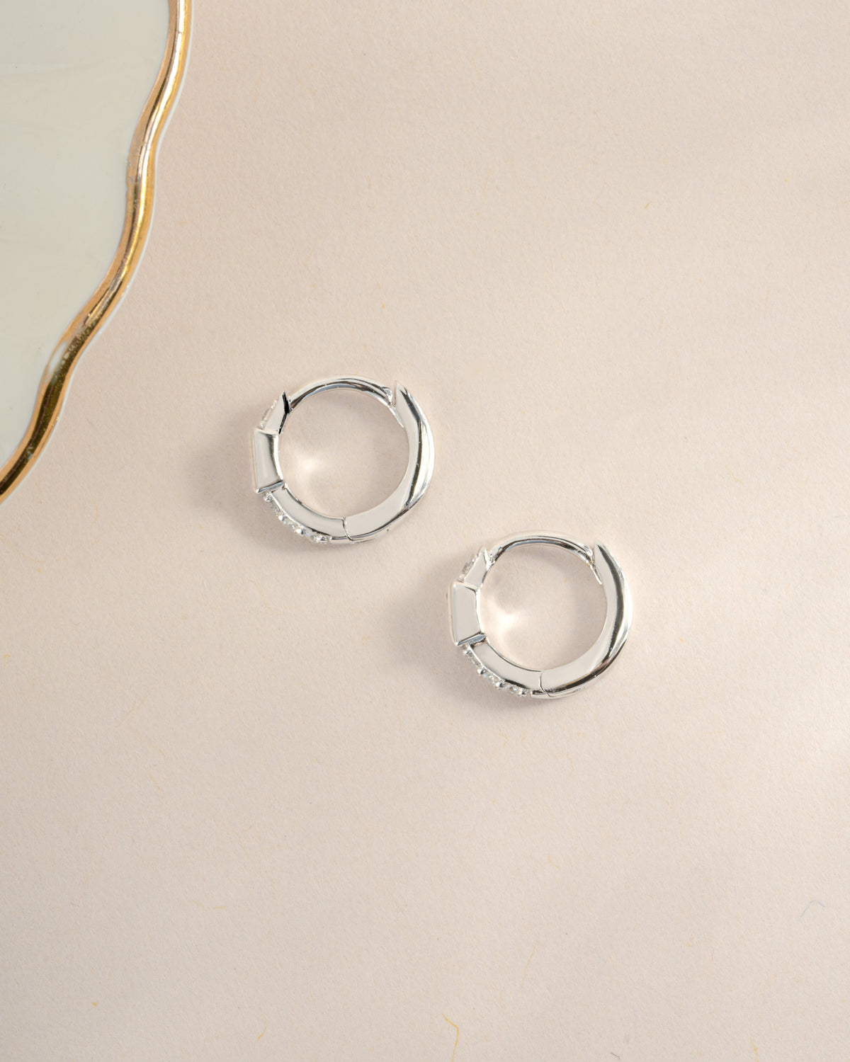 CZ Baguette Huggie Earrings