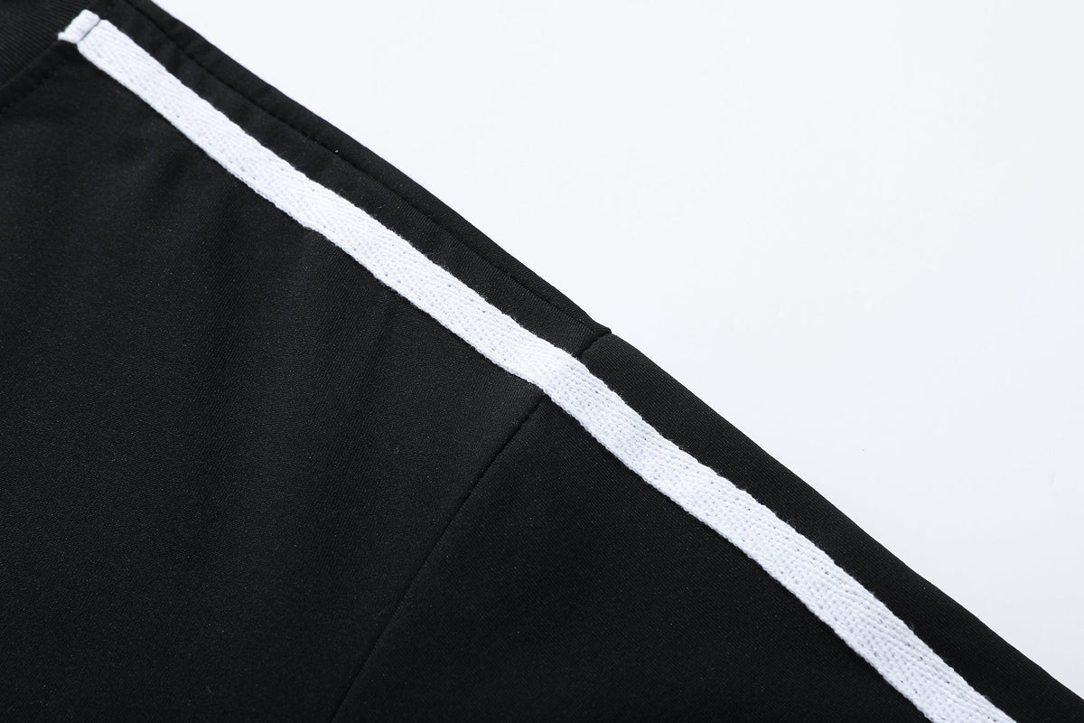 Men's Black & White Contrast Raglan Short-Sleeve T-Shirt