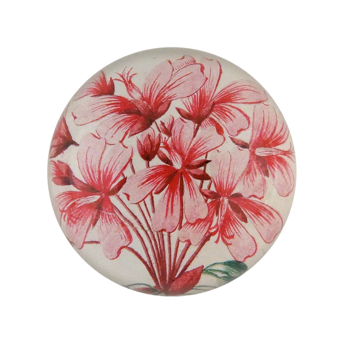 Dome Paperweight, Geranium Zonale - John Derian Decoupage