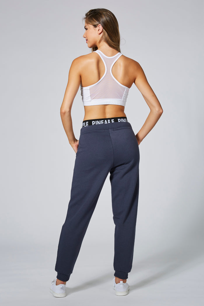 Woman wearing Charcoal Double Waist Trackpants