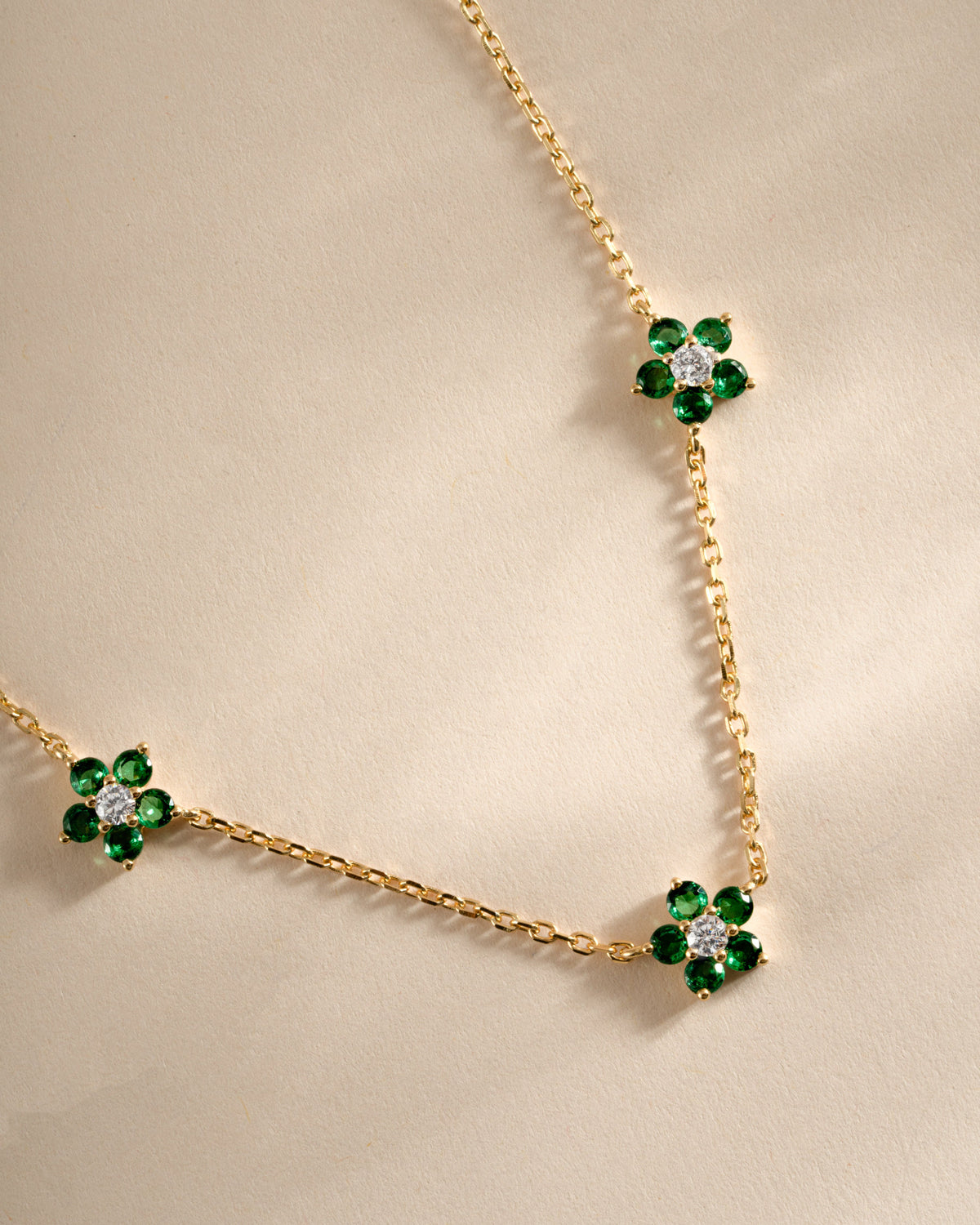 Emerald Flower Necklace