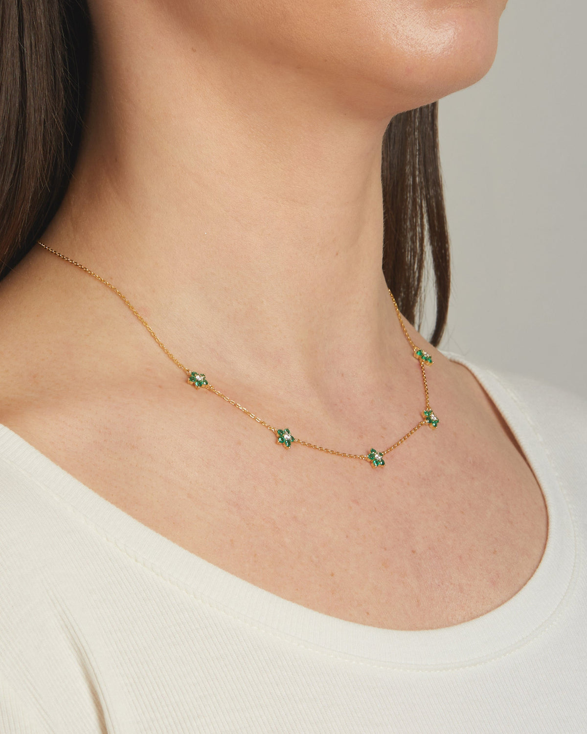 Emerald Flower Necklace