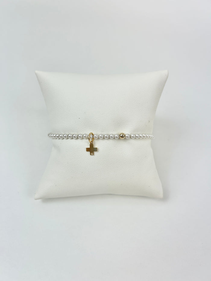 Enewton 3mm Pearl Signature Cross Charm Bracelet Bracelets in at Wrapsody